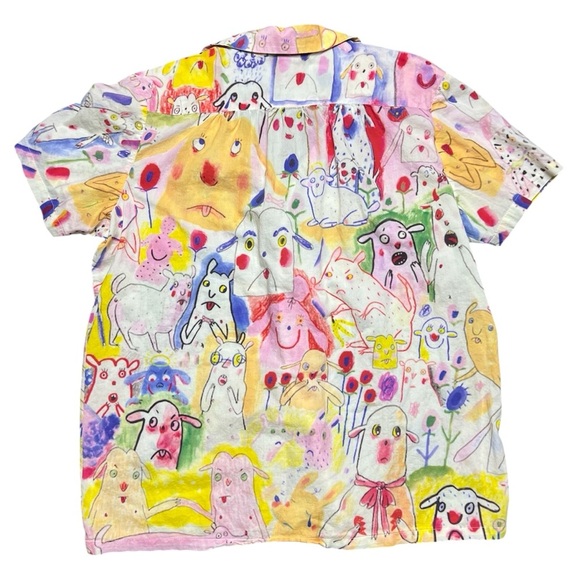 PAOM Dogs Abstract Button Down Shirt Size XL All Over Print - Picture 3 of 7